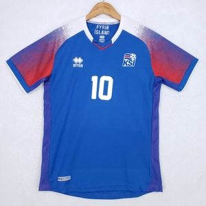 Authentic Iceland National Team Osk #10 Fyrir Island KSI Errea Soccer Jersey